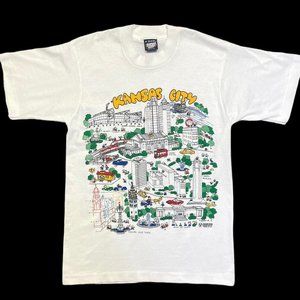 Vintage Kansas City T-Shirt Sz M Single Stitch Barb McClain Cartoon Art